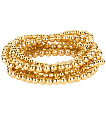 Amazon.com: Badu Gold Bead Bracelet for Women 14K Gold Plated Bead Ball  Bracelet Stretchable Elastic Hypoallergenic Bohemian Stackable Bracelet:  Clothing, Shoes & Jewelry