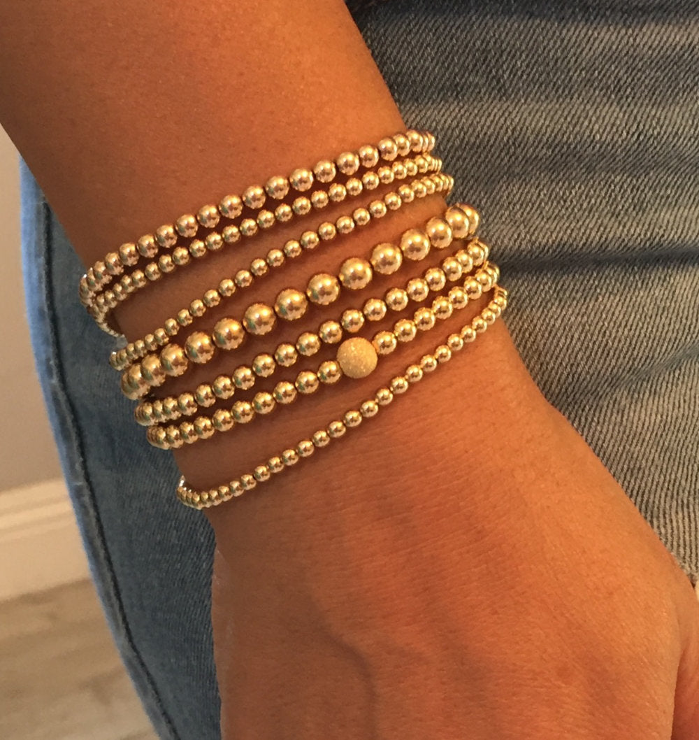 14k Gold Filled Bead Bracelets