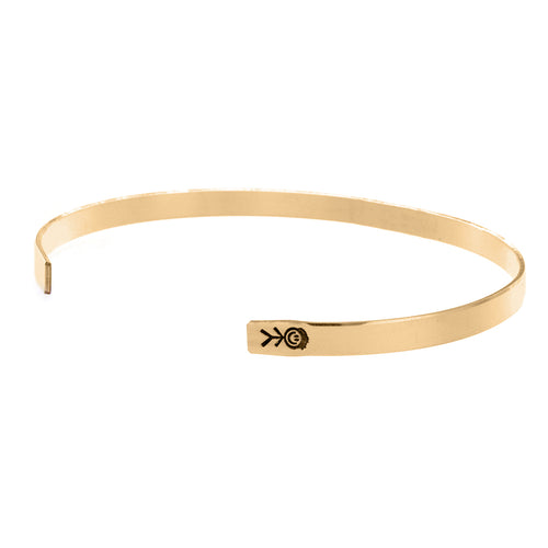 Gold Filled Cuff Bracelet w/ Peek-a-Boo Symbol