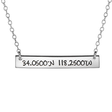 Coordinate Nameplate Necklace - hand stamped