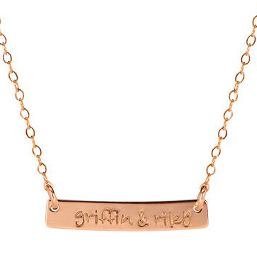 14 Karat Gold Nameplate Necklace – Hand stamped