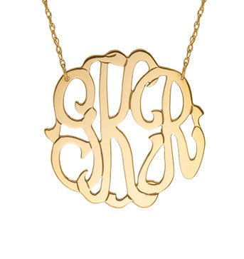 Script Monogram Necklace (3 Initials)