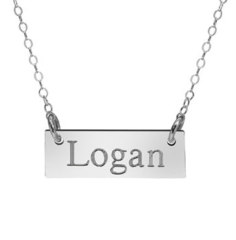 Small Nameplate Necklace - print font